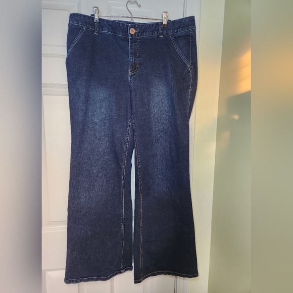 Lane Bryant Denim - Lane Bryant Womans Sz 18 Regular Plus Bootcut Jeans Blue Stretch Pockets